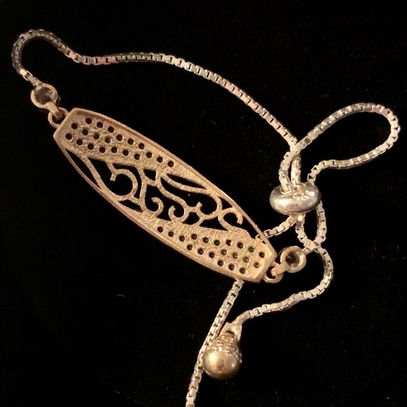 Emerald Or Ruby Topaz Antique Style Bracelet Adjustable Pull Tie - Picture 2 of 8